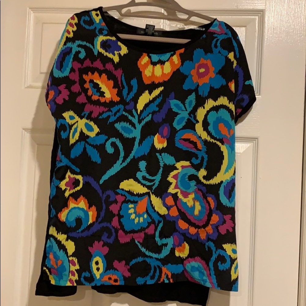 August Silk short sleeve blouse.